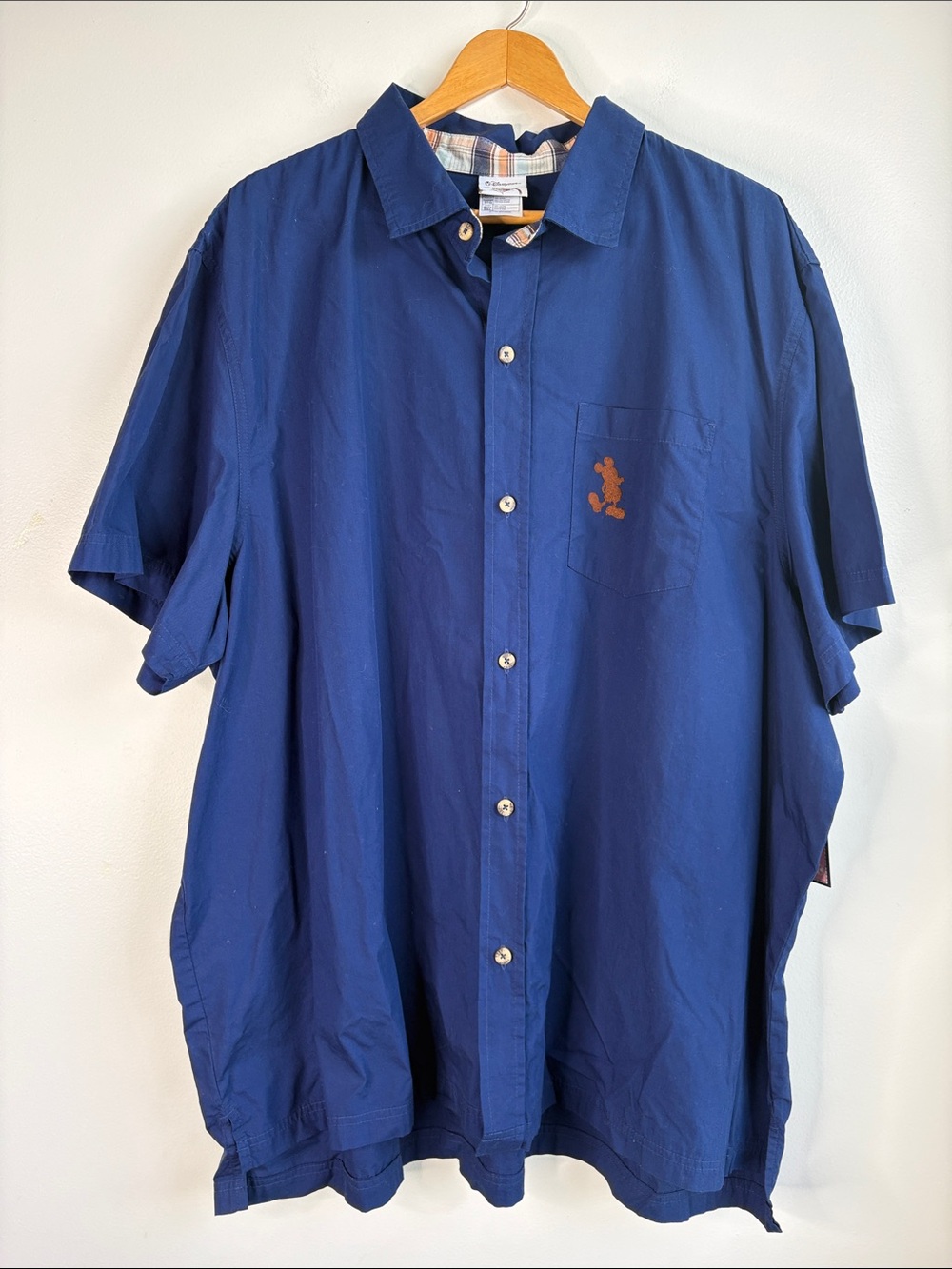 Disney Store Mickey Navy Short-Sleeve Button-Up Shirt